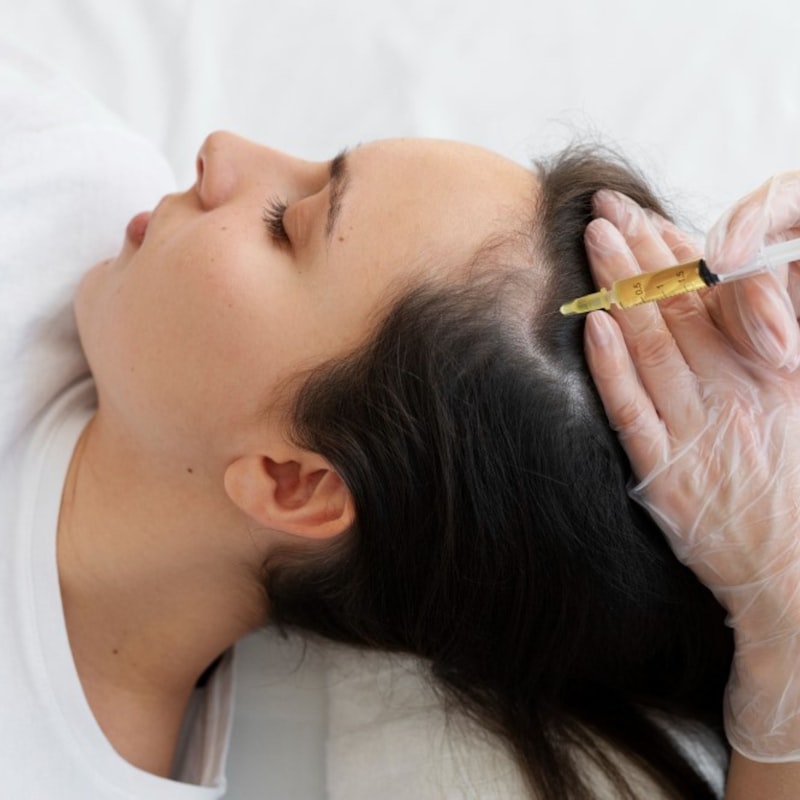 Skin rejuvenation treatment procedure at medical aesthetics clinic